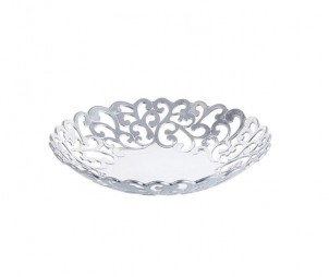 Round Electroplated Silver Tray