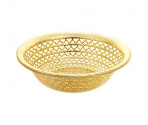 Round Electroplated Gold Hollow Tray