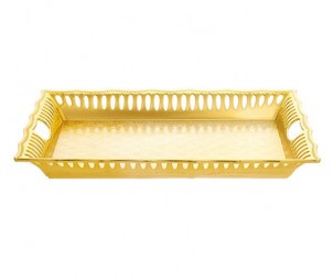 Rectangle Electroplated Gold Tray