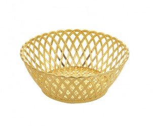 Round Electroplated Gold Hollow Tray