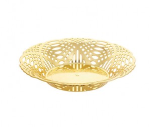 Round Electroplated Gold Tray