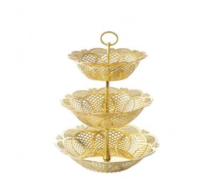 3 Tiers Electroplated Gold Tray