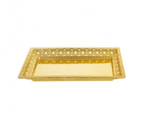 Rectangle Electroplated Gold Tray
