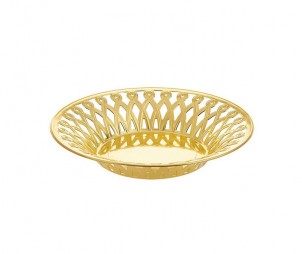 Round Electroplated Gold Tray