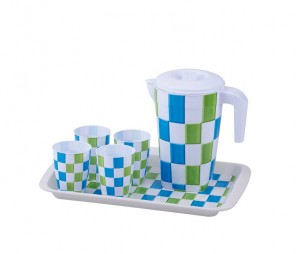 Square Cup+Jug+Tray Set
