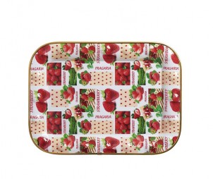 Rectangle IML Tray+Gold Border