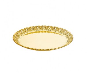 Round Electroplated Gold Tray