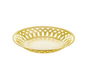 Round Electroplated Gold Tray