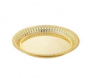 Round Electroplated Gold Tray